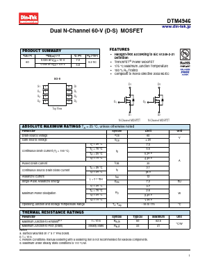 DTM4946 Datasheet PDF DinTek Semiconductor Co,.Ltd