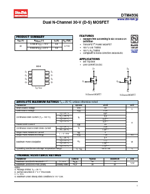 DTM4936 Datasheet PDF DinTek Semiconductor Co,.Ltd