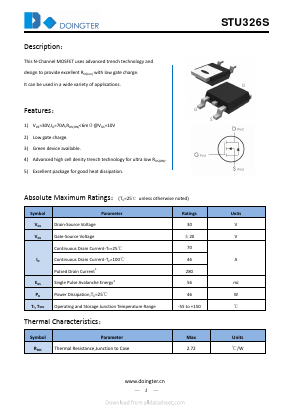 STU326S Datasheet PDF SHENZHEN DOINGTER SEMICONDUCTOR CO., LTD.
