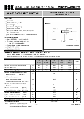 1N4935G Datasheet PDF Diode Semiconductor Korea