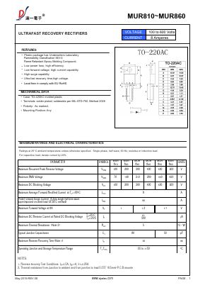 MUR860 Datasheet PDF DIYI Electronic Technology Co., Ltd.