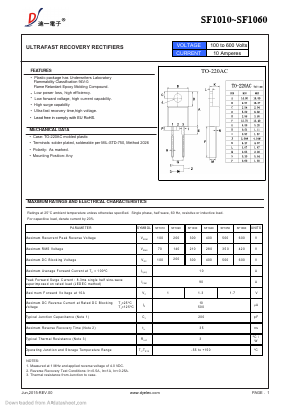 SF1010 Datasheet PDF DIYI Electronic Technology Co., Ltd.