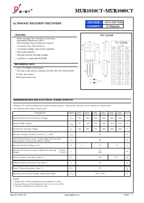 MUR1010CT Datasheet PDF DIYI Electronic Technology Co., Ltd.