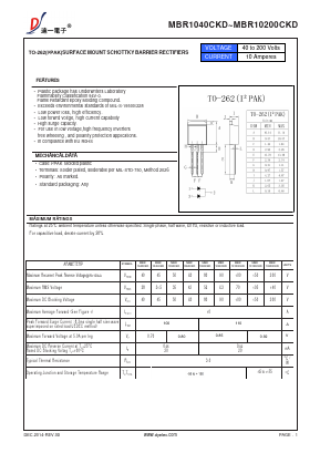 MBR1090CKD Datasheet PDF DIYI Electronic Technology Co., Ltd.