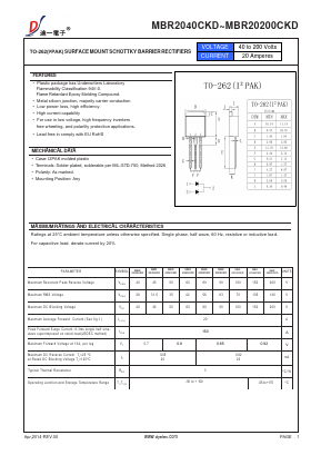 MBR2090CKD Datasheet PDF DIYI Electronic Technology Co., Ltd.