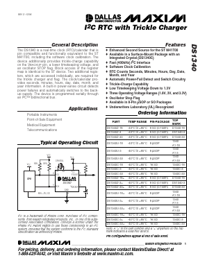 DS1340C-18 Datasheet PDF Dallas Semiconductor -> Maxim Integrated