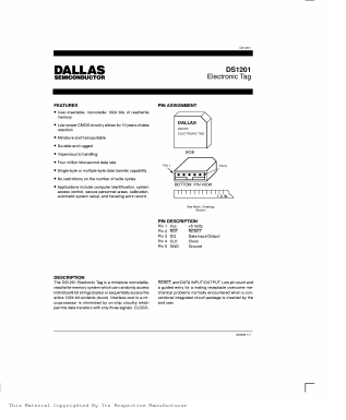 DS1201 Datasheet PDF Dallas Semiconductor -> Maxim Integrated