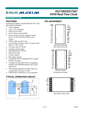 DS17285N-3 Datasheet PDF Dallas Semiconductor -> Maxim Integrated
