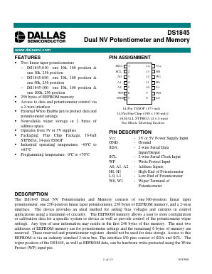 DS1845E-050T Datasheet PDF Dallas Semiconductor -> Maxim Integrated