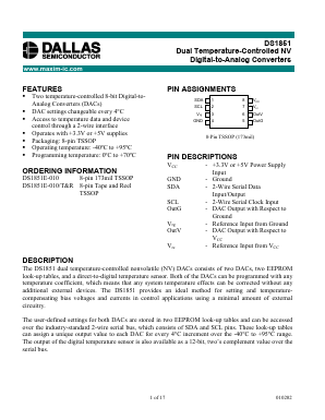 DS1851 Datasheet PDF Dallas Semiconductor -> Maxim Integrated