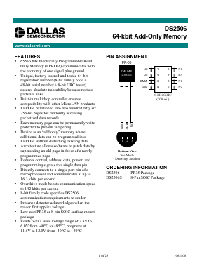 DS2506 Datasheet PDF Dallas Semiconductor -> Maxim Integrated