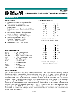 DS1807E/TR Datasheet PDF Dallas Semiconductor -> Maxim Integrated