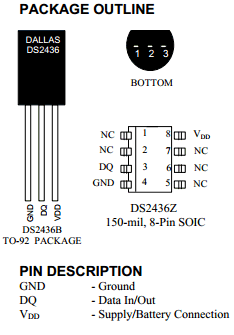 DS2436B-T Datasheet PDF Dallas Semiconductor -> Maxim Integrated