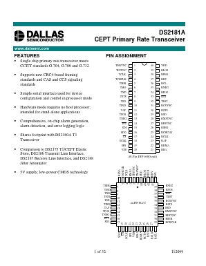 DS2181A Datasheet PDF Dallas Semiconductor -> Maxim Integrated