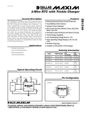 DS1340-33_03 Datasheet PDF Dallas Semiconductor -> Maxim Integrated