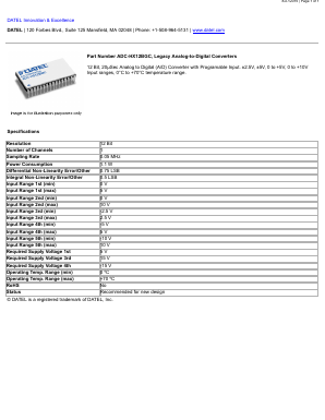 ADC-HX12BGC Datasheet PDF  DATEL Data Acquisition products 