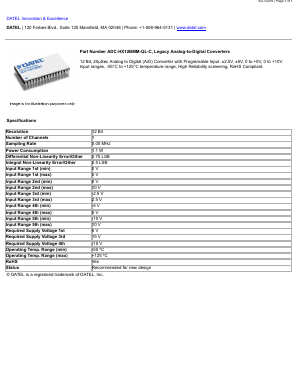 ADC-HX12BMM-QL-C Datasheet PDF  DATEL Data Acquisition products 