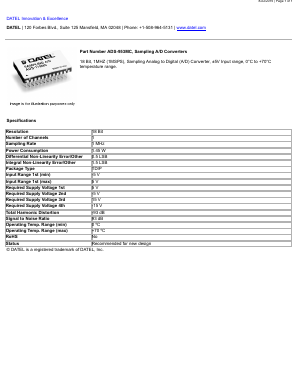 ADS-953MC Datasheet PDF  DATEL Data Acquisition products 