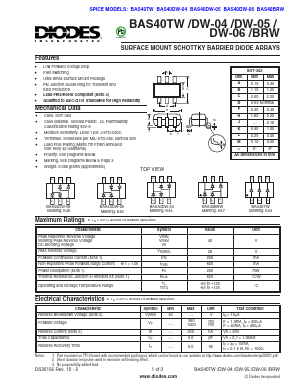 BAS40TW Datasheet PDF Diodes Incorporated.