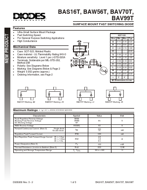 BAV70T Datasheet PDF Diodes Incorporated.