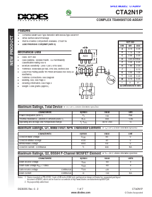 CTA2N1P Datasheet PDF Diodes Incorporated.