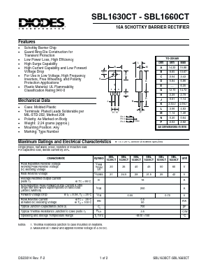 SBL1650CT Datasheet PDF Diodes Incorporated.