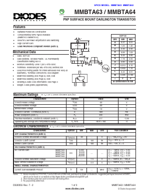 MMBTA64-7-F Datasheet PDF Diodes Incorporated.