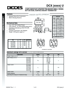 DCX114YU Datasheet PDF Diodes Incorporated.