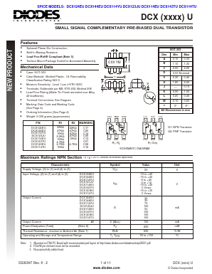 DCX144EU Datasheet PDF Diodes Incorporated.