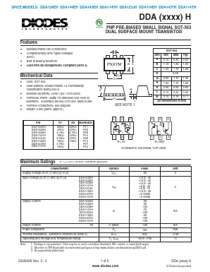 DDA114TH Datasheet PDF Diodes Incorporated.