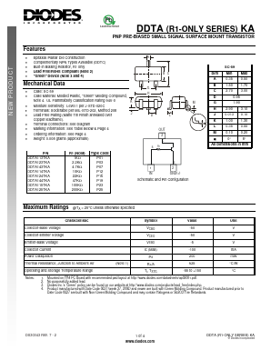 DDTA143TKA-7-F Datasheet PDF Diodes Incorporated.