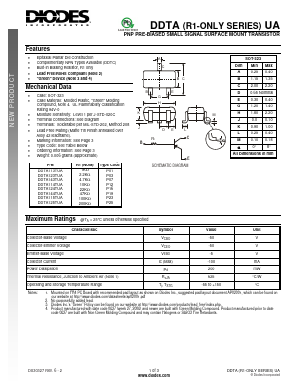 DDTA115TUA-7-F Datasheet PDF Diodes Incorporated.
