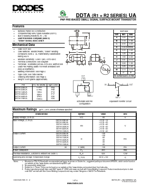 DDTA123EUA-7-F Datasheet PDF Diodes Incorporated.