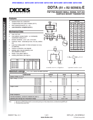 DDTA123EE-7-F Datasheet PDF Diodes Incorporated.