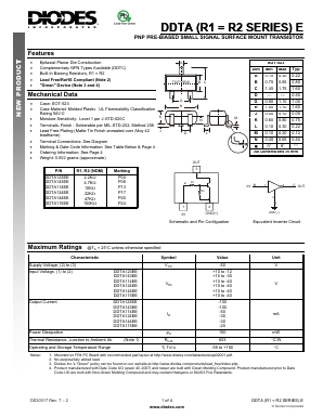 DDTA123EE-7-F Datasheet PDF Diodes Incorporated.