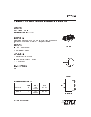 FCX493TA Datasheet PDF Diodes Incorporated.