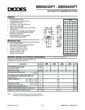MBR6045PT Datasheet PDF Diodes Incorporated.
