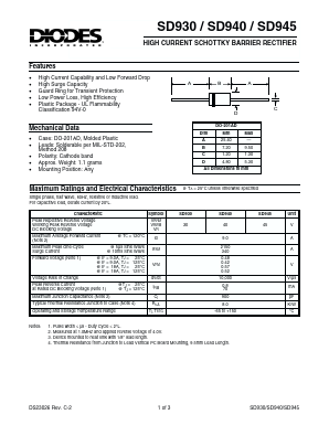 SD930 Datasheet PDF Diodes Incorporated.