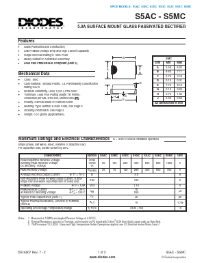 S5AC Datasheet PDF Diodes Incorporated.