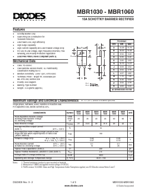 MBR1035 Datasheet PDF Diodes Incorporated.