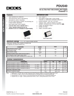 PDU540-13 Datasheet PDF Diodes Incorporated.