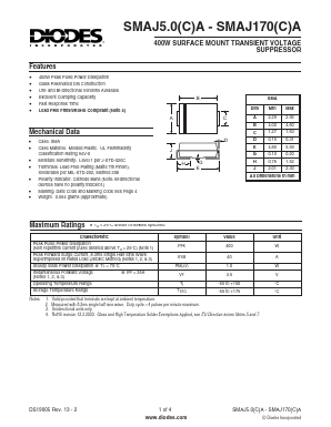 SMAJ110A-13-F Datasheet PDF Diodes Incorporated.