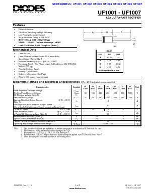 UF1001-B Datasheet PDF Diodes Incorporated.