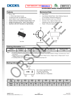MMBT4124 Datasheet PDF Diodes Incorporated.
