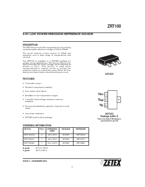 ZRT100GC1 Datasheet PDF Diodes Incorporated.