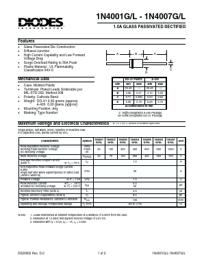 1N4003G Datasheet PDF Diodes Incorporated.