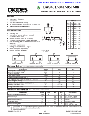 BAS40T Datasheet PDF Diodes Incorporated.