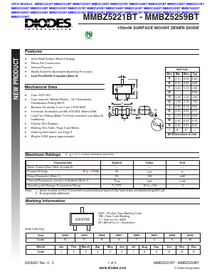 MMBZ5257BT Datasheet PDF Diodes Incorporated.