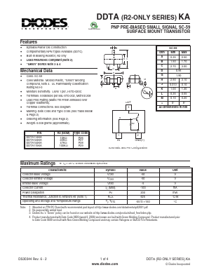 DDTA124GKA-7-F Datasheet PDF Diodes Incorporated.