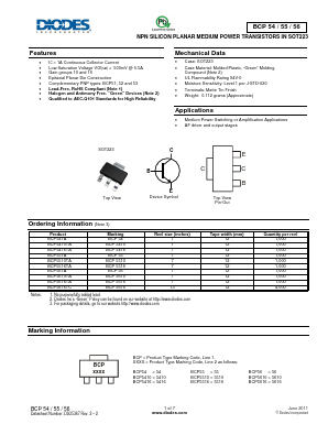 BCP5616TA Datasheet PDF Diodes Incorporated.